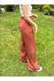Brick Colored Wide Leg Trousers - 7