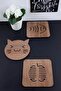 3-Piece Wooden Pot Pan Teapot Saucer Trivet Set