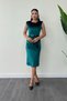 Velvet Fabric Shoulder Tassel Pencil Dress - EMERAL GREEN