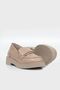 WOMEN'S BEIGE GENUINE NATURAL LEATHER LOAFER SHOES - 4