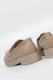WOMEN'S BEIGE GENUINE NATURAL LEATHER LOAFER SHOES - 6