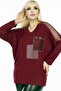 V-neck Pocket and Sleeves Mesh Detail Stone Embroidered Long Sleeve Comfortable and Flowy Stretchy Blouse - 5