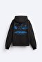Unisex Oversize Sweatshirt Hoodie Peanuts Snoopy Printed Black – Hooded, Kangaroo Pocket, 3 Strands - 6