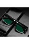 Retro large square frame UV400 polarized black unisex sunglasses - 2
