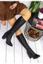 Women's Black Leather-Look Boots - 3