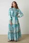 Green Floral Ethnic Printed Dress