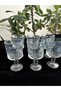 Set of 6 Coffee Water Glasses with Small Legs, Coffee Water Glasses with Legs, Goblet Glasses, Coffee Glasses - 3