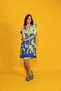 Green Navy Blue Salerno Marble Shirt Dress - 6
