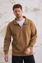 Men's Half Zipper Casual Sweatshirt Caramel
