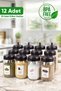 12-Piece Glass Spice Jar Set with Self-Dispensing Spoons & 25 Labels
