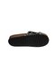 Yazkiş Women's Black Platinum Glittery Flat Sole Slippers with Stones - 4