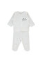 طقم بيجامة إنترلوك مع جوارب طويلة 2 قطعة (REFLECTED BABY) إكرو F1374