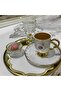Gold Gilded Footed Crystal 6-Piece Coffee Side Water Glasses - 2