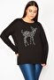 Women's Large Size Black Sequin Detailed Tunic 65n29443 - 2