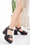 Scarlett Single Strap Platform Heeled Sandals Black Women's Shoes - 3
