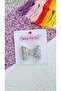 Silver Glittery Bow Hairless Baby Buckle 5cm - 3
