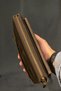 Men's Handbag Brown Genuine Leather Hand Strap Wallet Portfolio Bag Travel Care Handbag - 9