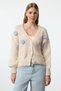 Stone Soft-Textured Rose Detail Knit Cardigan TWOAW25HI00207