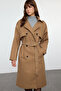 Mink Windbreaker Detailed Belted Regular Long Trench Coat Coat Twoaw25Kb00095 - 2