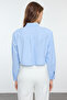 Blue Crop Shirt with Stone Detail - Wadding Fit, TWOAW25GO00046 - 5