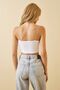 Women's White String Strapped Cotton Crop Top Bustier Undershirt - 3