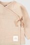 Organic Cotton Muslin Double Breasted Baby Set Beige - 6
