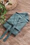 طقم رداء حمام كبير الحجم بغطاء للرأس من Quina Green Tile - 4