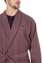 Robe and Navy Blue Combed Cotton Long-sleeved Pajamas Groom's Dowry Set - 2