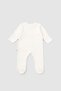 Set of 2 Organic Cotton Overalls with Gloves and Booties Dried Rose - 4