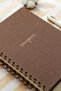 A5 15X21 cm Spiral Linen Notepad Brown - 3