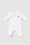 Jumpsuit with Booties Newborn White Organic Cotton