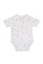 Short Sleeve Double Breasted Bodysuit Newborn Cosmos White Organic Cotton - 2