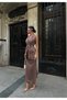 Women's Premium Linen Vest Skirt Set Brown - 2