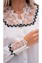 Plus Size Guipure Lace Women's Crepe Shirt - G0053 - 7
