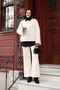 Women's Islamic Clothing Ribbed Patterned and Crew Neck Spanish Sleeve Tunic Knitwear Pantalon Double Set - 8