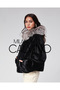 Fur Hooded Coat Alcantara Fabric - 4