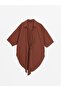 Lcwaikiki Classic Tile Shawl Collar Plain Oversize Linen Blend Women's Kimono (S4) - 6