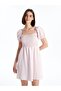 Xside Pink Square Neck Plaid Short Sleeve Women's Dress (S4) - 2