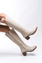 Hioverra Women's Heeled Boots 0012745 Matte Beige - 3
