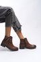 Gaenledha Women's Ribbon and Stone Detailed Boots Tan Skin - 5