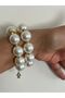 Fish Zircon Charm Dangle 2-Piece Pearl Bracelet - 3