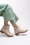 Elyedelia Women's Elastic Boots with Buckle Detail 0012452 Matte Beige - 4