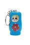 Wooden Matryoshka Doll Keychain Blue 5cm Large Size