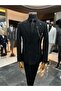 Black Double-Breasted Slim Fit Suit - 4
