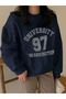 University 97 Navy Blue Oversize Sweatshirt - Crew Neck