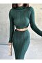 Turtleneck Blouse and Skirt Set
