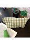 Green Gingham Washable Zippered Single Eyed Cloth Pen Holder Pencil Case Wallet Makeup Bag - 8