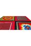 Geometric Patterned Multi-Piece Satin Red Scarf - 90X90 - 3