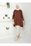 Women's Mercerized Knitwear Sweater Tunic Brown - 4