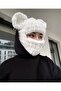Balaclava, Snow Mask, Balaclava with Black Teddy Bear Ears, Beanie